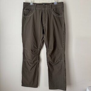Kuhl Dark Grey Nylon Blend Work Pants Mens 34x32 Seven Pocket